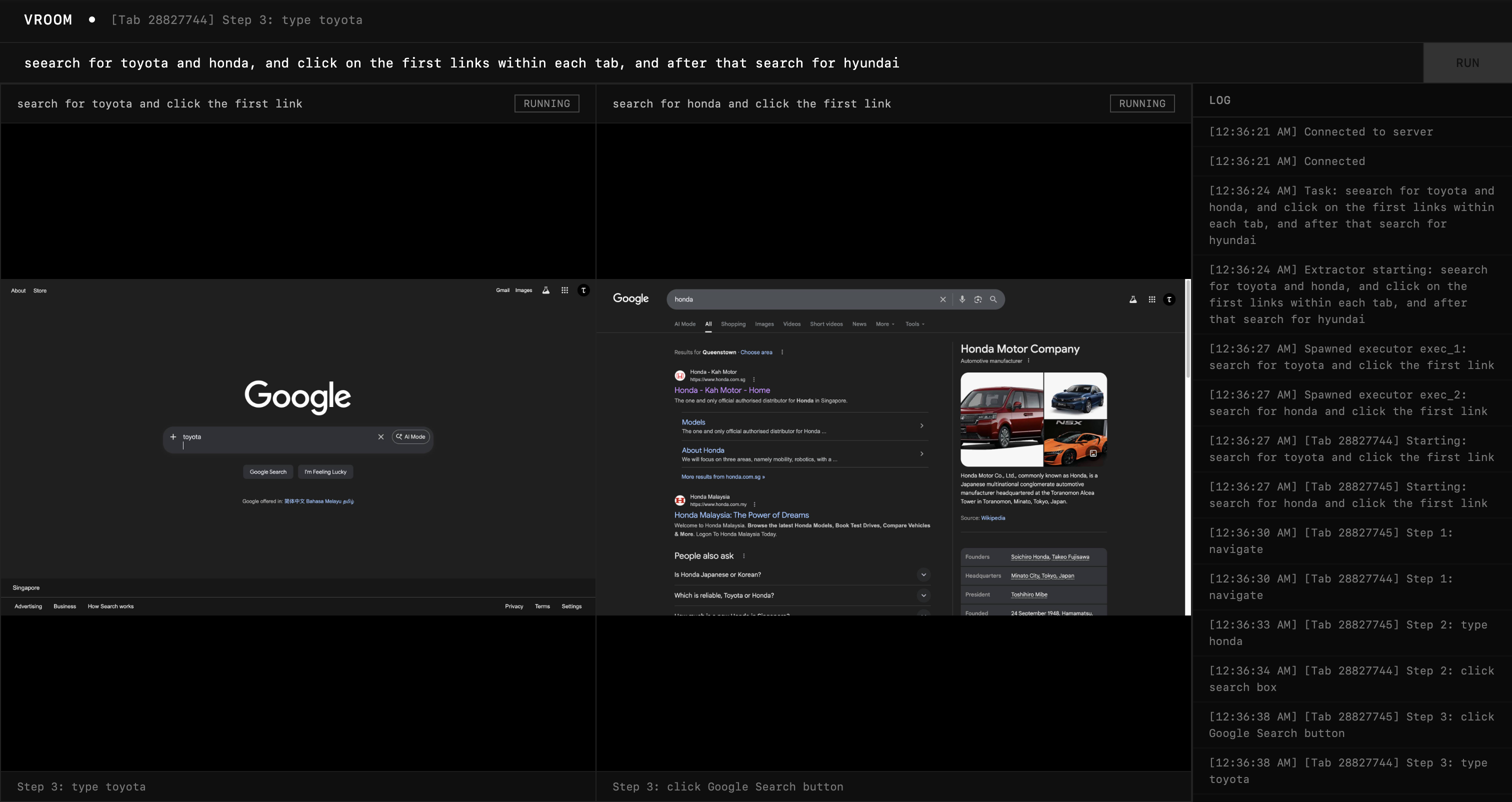 Multiple tabs dashboard